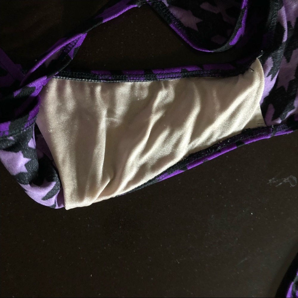 Black/purple bikini size 10 houndstooth pattern - Picture 4 of 6